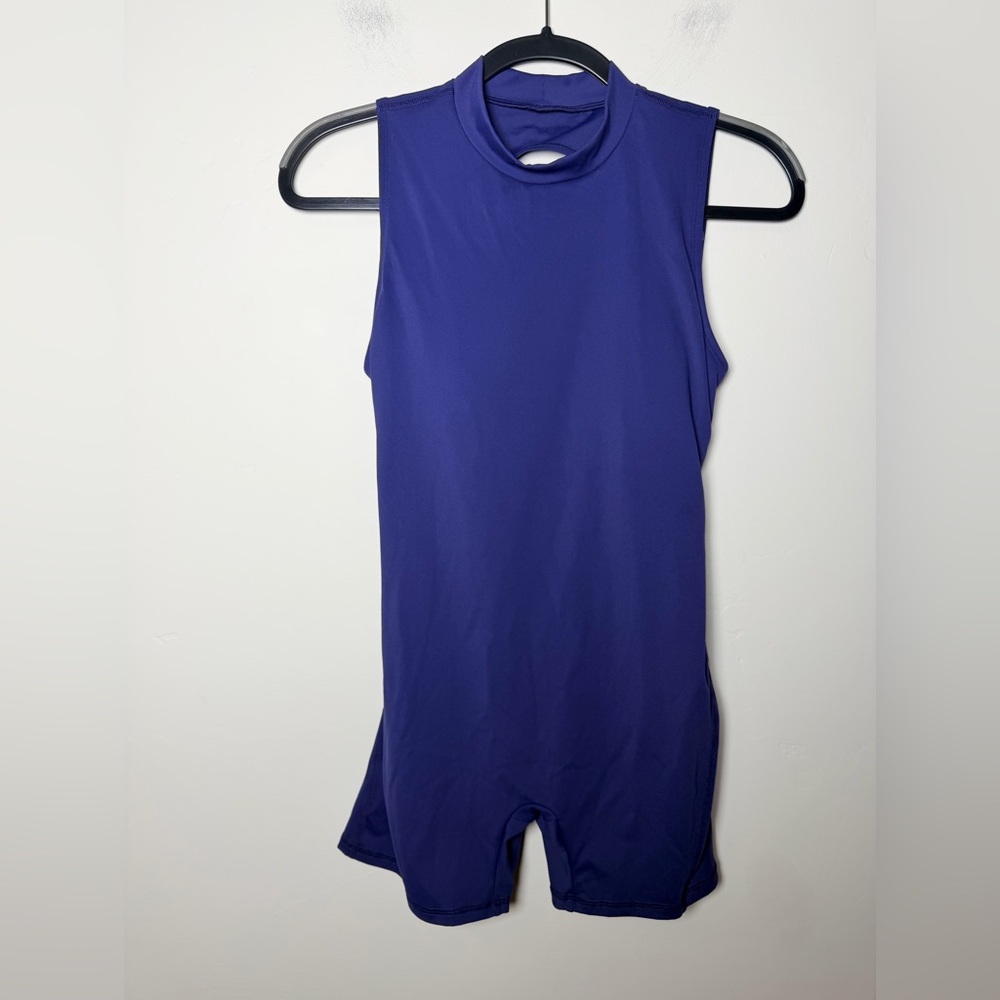 Diosafit Blue Larg Stylish Sleeveless Jumpsuit workout gym lifting cute romper - Picture 5 of 5